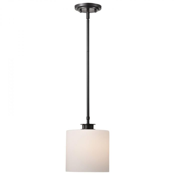 SATCO/NUVO Warren 8 Inch Pendant Gun Metal With Satin White Glass (60-8036)