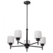 SATCO/NUVO Warren 28 Inch 5-Light Chandelier Gun Metal With Satin White Glass (60-8038)