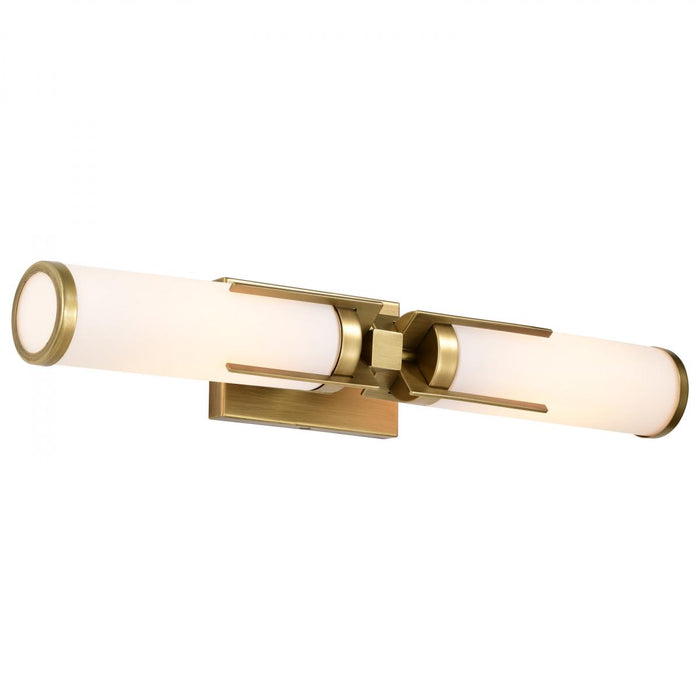 SATCO/NUVO Roselle 2-Light Vanity Natural Brass With White Glass (60-8042)