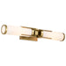 SATCO/NUVO Roselle 2-Light Vanity Natural Brass With White Glass (60-8042)