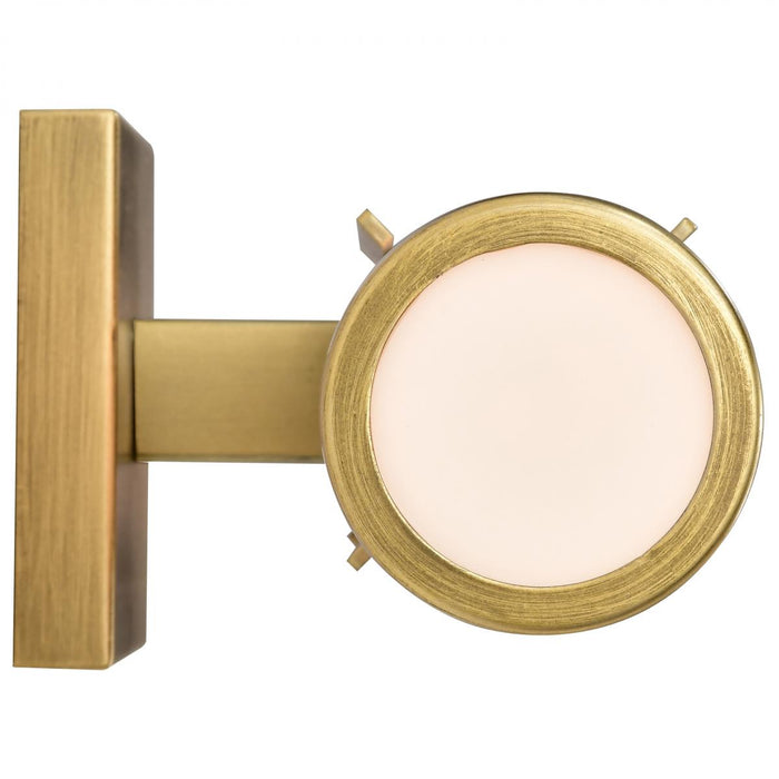 SATCO/NUVO Roselle 2-Light Vanity Natural Brass With White Glass (60-8042)