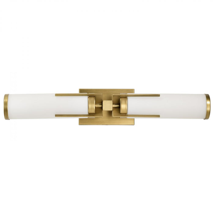 SATCO/NUVO Roselle 2-Light Vanity Natural Brass With White Glass (60-8042)