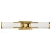 SATCO/NUVO Roselle 2-Light Vanity Natural Brass With White Glass (60-8042)