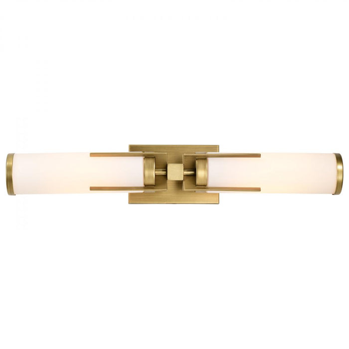 SATCO/NUVO Roselle 2-Light Vanity Natural Brass With White Glass (60-8042)