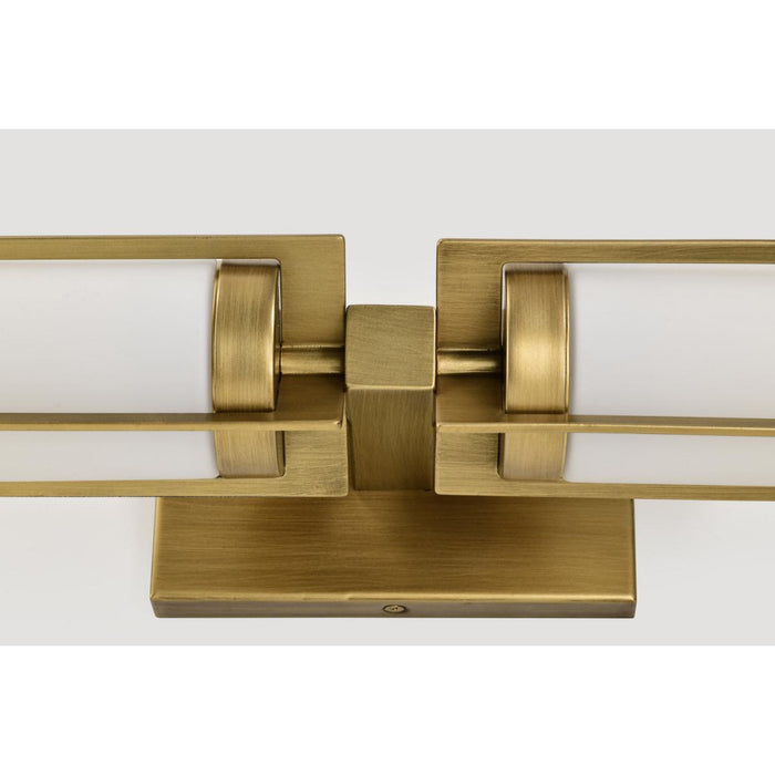 SATCO/NUVO Roselle 2-Light Vanity Natural Brass With White Glass (60-8042)