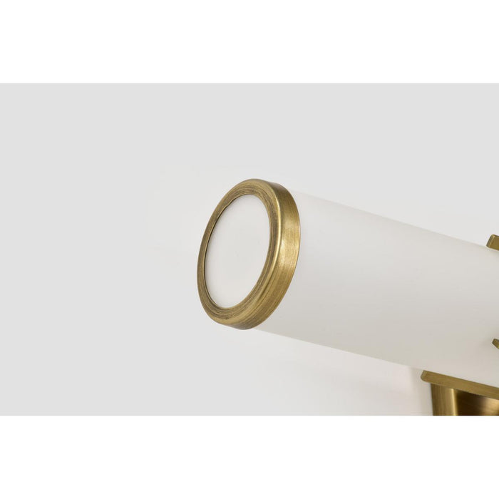 SATCO/NUVO Roselle 2-Light Vanity Natural Brass With White Glass (60-8042)
