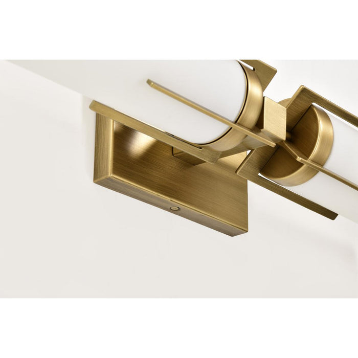 SATCO/NUVO Roselle 2-Light Vanity Natural Brass With White Glass (60-8042)