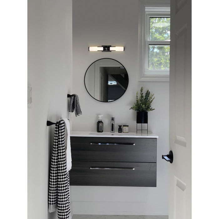 SATCO/NUVO Roselle 2-Light Vanity Matte Black With White Glass (60-8052)