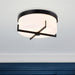 SATCO/NUVO Roselle 15 Inch Flush Mount Matte Black With White Glass (60-8054)