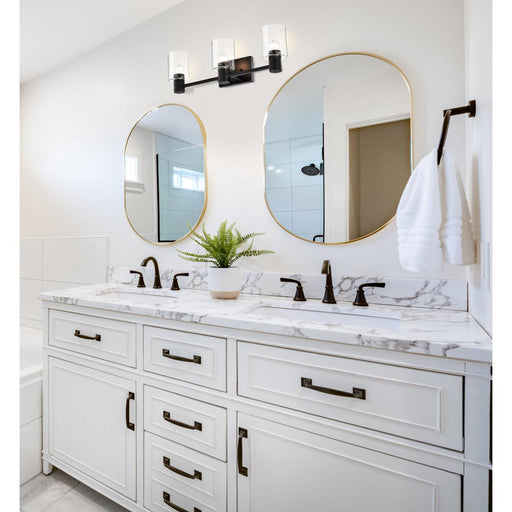 SATCO/NUVO Clarksville 3-Light Vanity Matte Black With Clear Glass (60-8063)