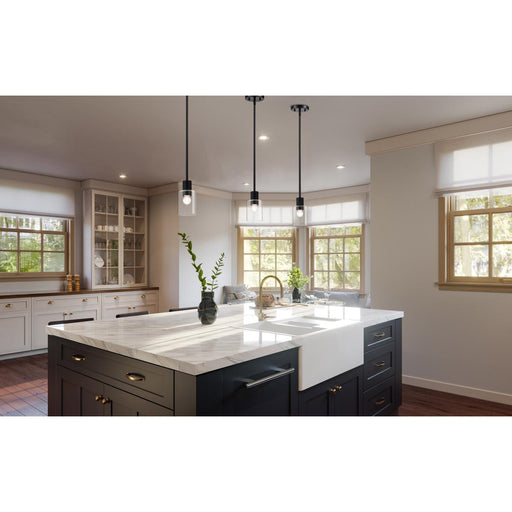 SATCO/NUVO Clarksville 5 Inch Mini Pendant Matte Black With Clear Glass (60-8064)