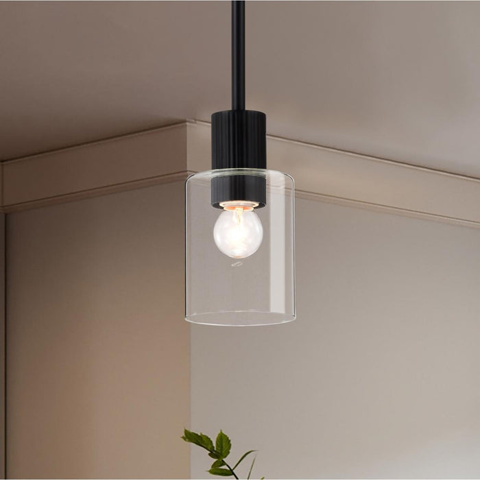SATCO/NUVO Clarksville 5 Inch Mini Pendant Matte Black With Clear Glass (60-8064)