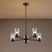 SATCO/NUVO Clarksville 28 Inch 5-Light Chandelier Matte Black With Clear Glass (60-8066)
