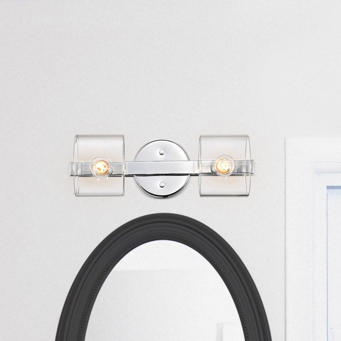 SATCO/NUVO Marlowe 2-Light Vanity Polished Nickel With Clear Glass (60-8072)
