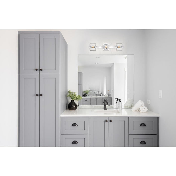 SATCO/NUVO Marlowe 3-Light Vanity Polished Nickel With Clear Glass (60-8073)