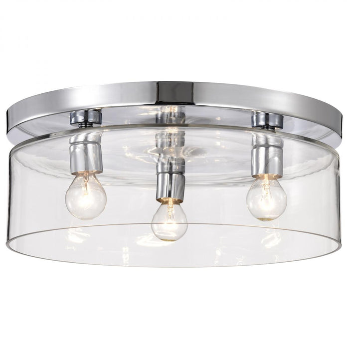 SATCO/NUVO Marlowe 15 Inch Flush Mount Polished Nickel With Clear Glass (60-8074)