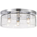 SATCO/NUVO Marlowe 15 Inch Flush Mount Polished Nickel With Clear Glass (60-8074)