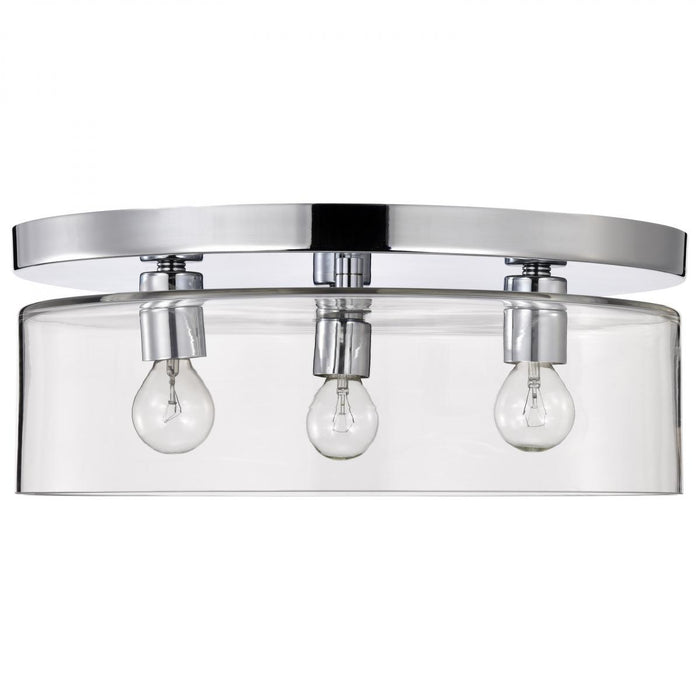 SATCO/NUVO Marlowe 15 Inch Flush Mount Polished Nickel With Clear Glass (60-8074)