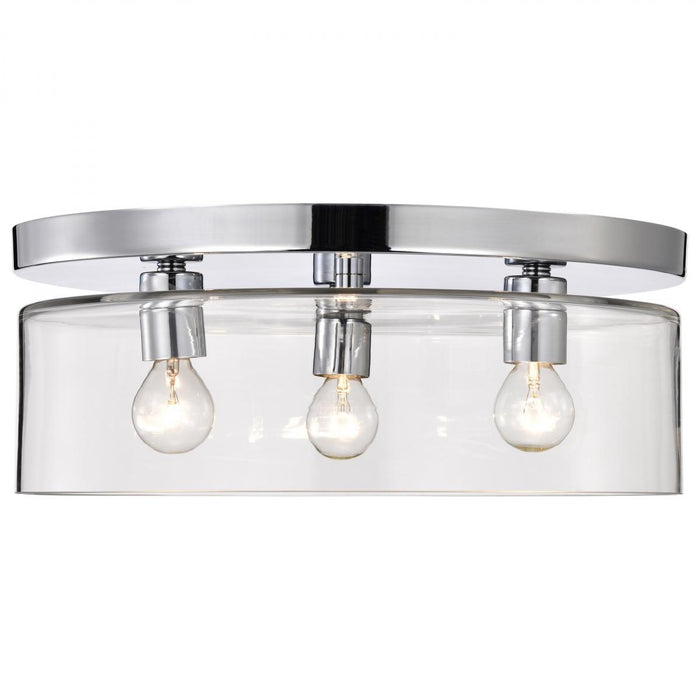 SATCO/NUVO Marlowe 15 Inch Flush Mount Polished Nickel With Clear Glass (60-8074)