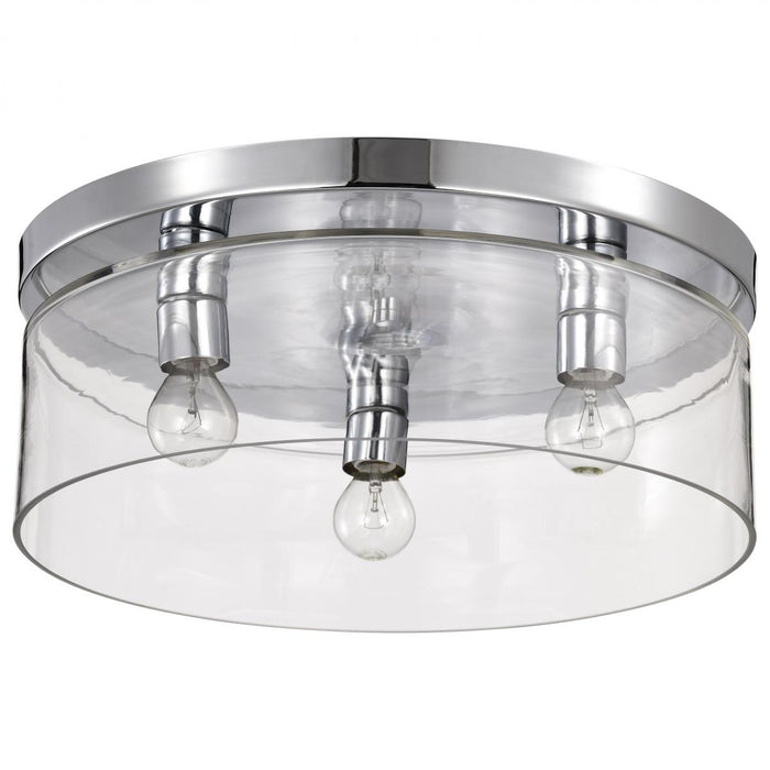 SATCO/NUVO Marlowe 15 Inch Flush Mount Polished Nickel With Clear Glass (60-8074)