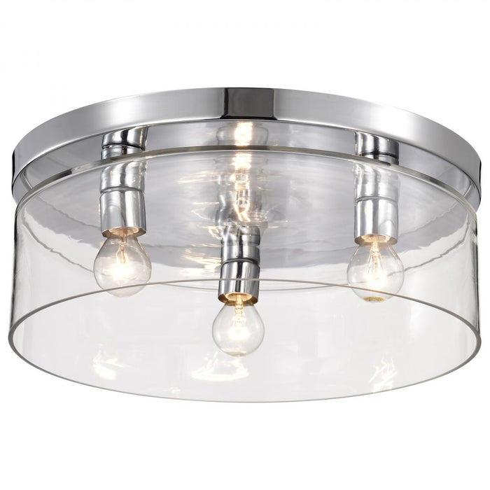 SATCO/NUVO Marlowe 15 Inch Flush Mount Polished Nickel With Clear Glass (60-8074)
