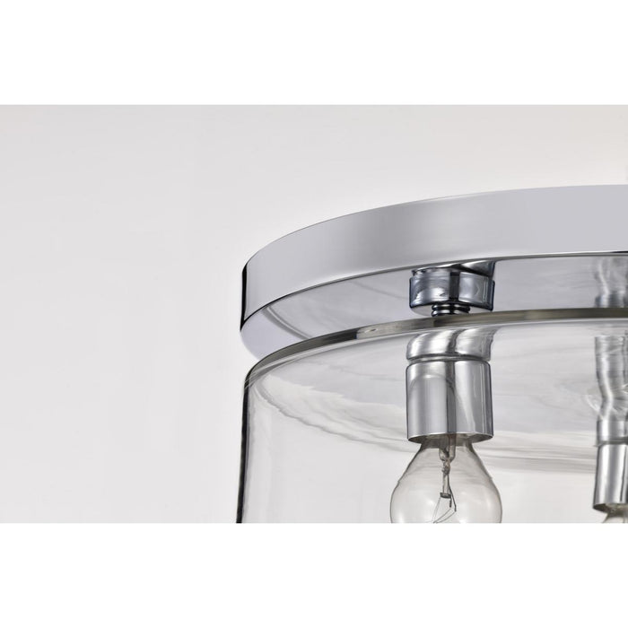 SATCO/NUVO Marlowe 15 Inch Flush Mount Polished Nickel With Clear Glass (60-8074)