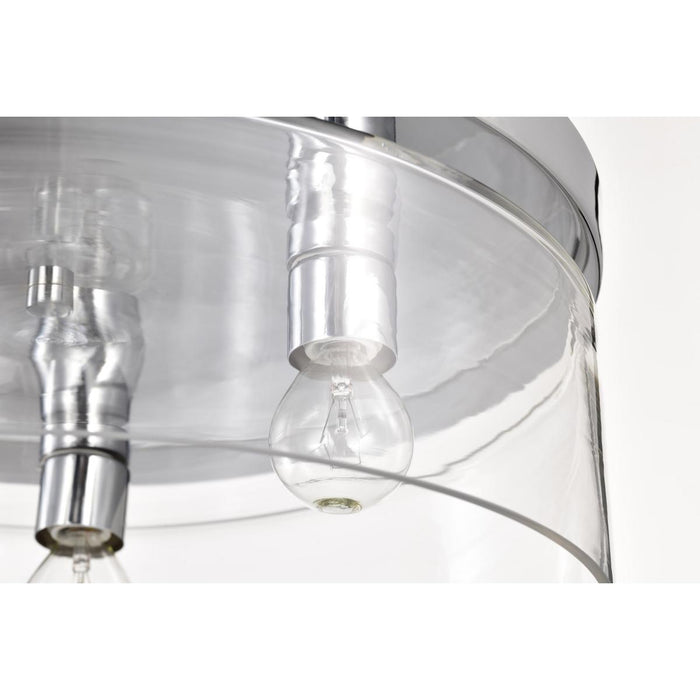 SATCO/NUVO Marlowe 15 Inch Flush Mount Polished Nickel With Clear Glass (60-8074)