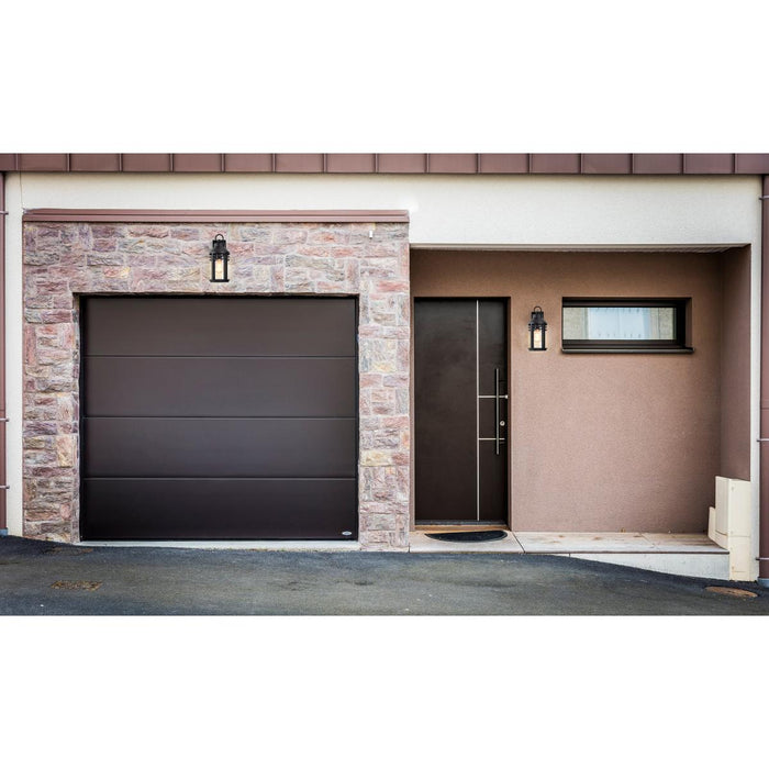 SATCO/NUVO Wilton 1-Light Medium Wall Lantern Matte Black With Clear Seeded Glass (60-8102)