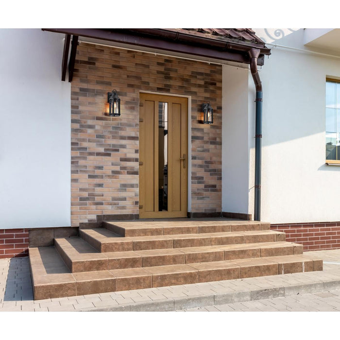 SATCO/NUVO Wilton 1-Light Large Wall Lantern Matte Black With Clear Seeded Glass (60-8103)