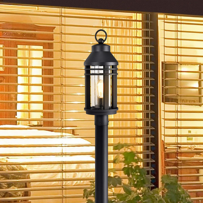 SATCO/NUVO Wilton 1-Light Post Top Matte Black With Clear Seeded Glass (60-8105)