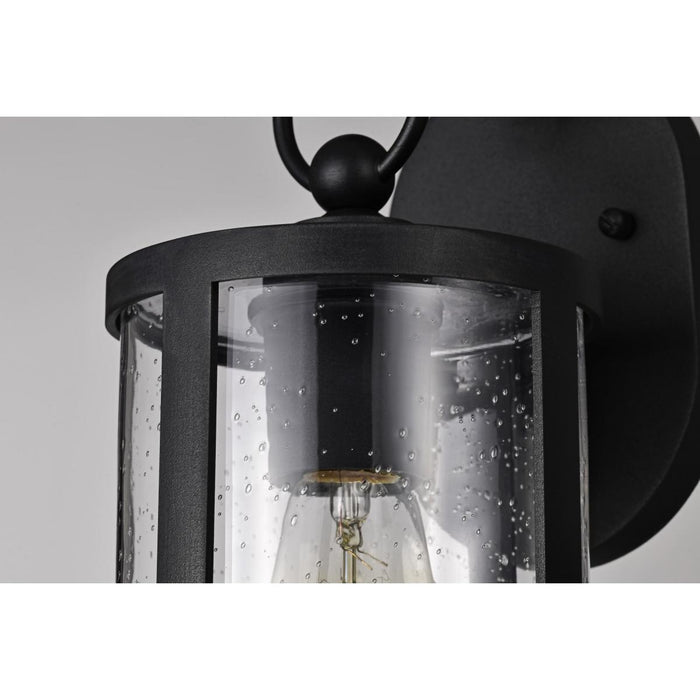 SATCO/NUVO Broadstone 1-Light Small Wall Lantern Matte Black With Clear Seeded Glass (60-8111)