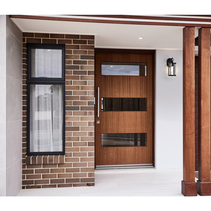 SATCO/NUVO Broadstone 1-Light Small Wall Lantern Matte Black With Clear Seeded Glass (60-8111)