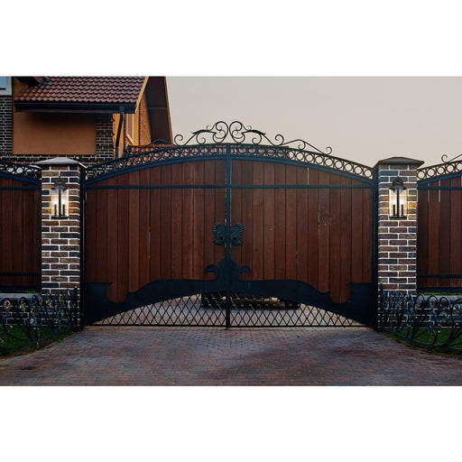 SATCO/NUVO Broadstone 2-Light Medium Wall Lantern Matte Black With Clear Seeded Glass (60-8112)