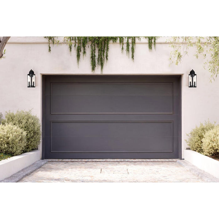 SATCO/NUVO Broadstone 2-Light Large Wall Lantern Matte Black With Clear Seeded Glass (60-8113)