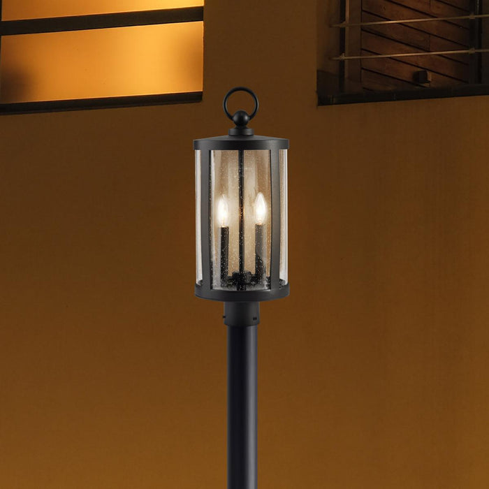 SATCO/NUVO Broadstone 2-Light Post Top Matte Black With Clear Seeded Glass (60-8114)
