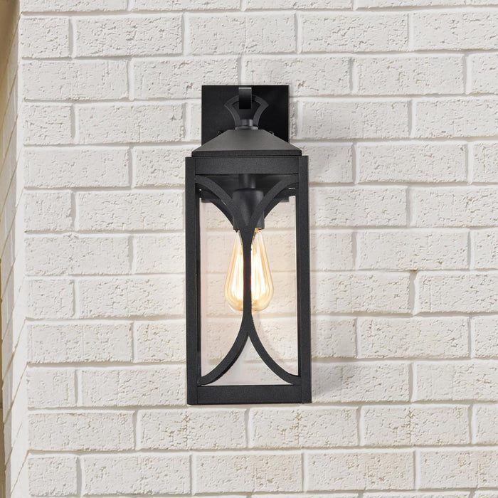SATCO/NUVO Oaklyn 1-Light Medium Wall Lantern Matte Black With Clear Glass (60-8122)