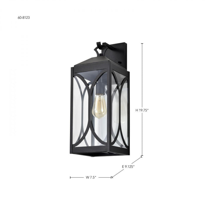 SATCO/NUVO Oaklyn 1-Light Large Wall Lantern Matte Black With Clear Glass (60-8123)