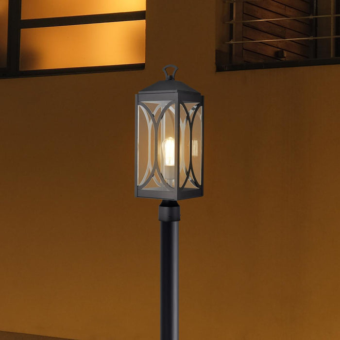 SATCO/NUVO Oaklyn 1-Light Post Top Matte Black With Clear Glass (60-8124)