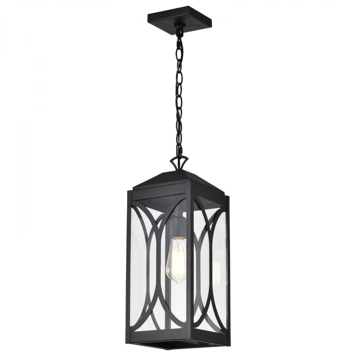 SATCO/NUVO Oaklyn 1-Light Hanging Lantern Matte Black With Clear Glass (60-8125)