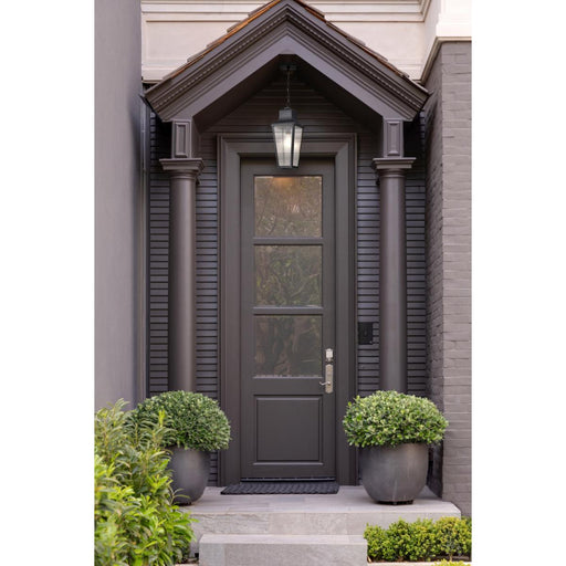 SATCO/NUVO Lawrence 1-Light Hanging Lantern Matte Black With Clear Seeded Glass (60-8135)