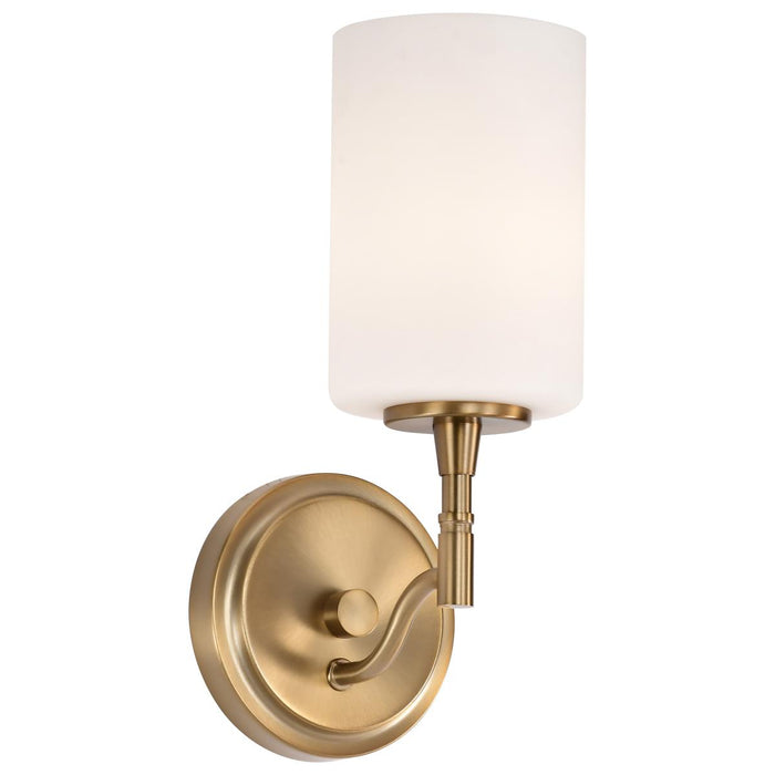 SATCO/NUVO Liam 1-Light Vanity Burnished Brass White Opal Glass (60-8201)