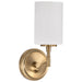 SATCO/NUVO Liam 1-Light Vanity Burnished Brass White Opal Glass (60-8201)