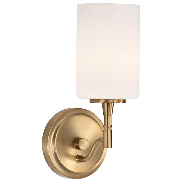SATCO/NUVO Liam 1-Light Vanity Burnished Brass White Opal Glass (60-8201)