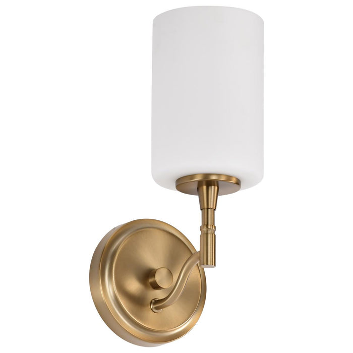 SATCO/NUVO Liam 1-Light Vanity Burnished Brass White Opal Glass (60-8201)