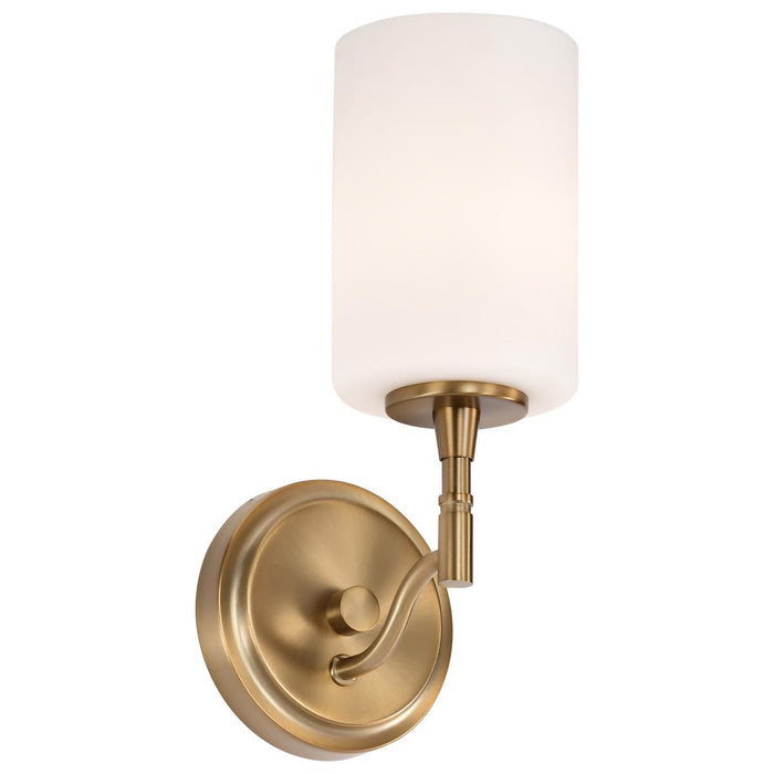 SATCO/NUVO Liam 1-Light Vanity Burnished Brass White Opal Glass (60-8201)