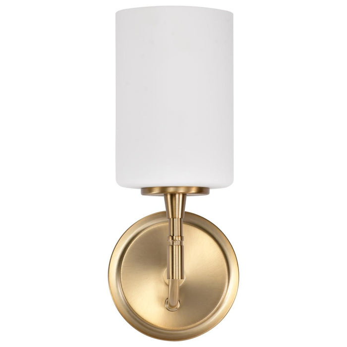 SATCO/NUVO Liam 1-Light Vanity Burnished Brass White Opal Glass (60-8201)