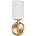 SATCO/NUVO Liam 1-Light Vanity Burnished Brass White Opal Glass (60-8201)