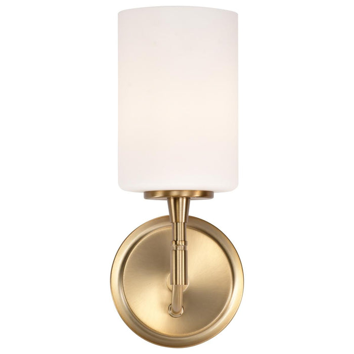 SATCO/NUVO Liam 1-Light Vanity Burnished Brass White Opal Glass (60-8201)