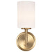SATCO/NUVO Liam 1-Light Vanity Burnished Brass White Opal Glass (60-8201)