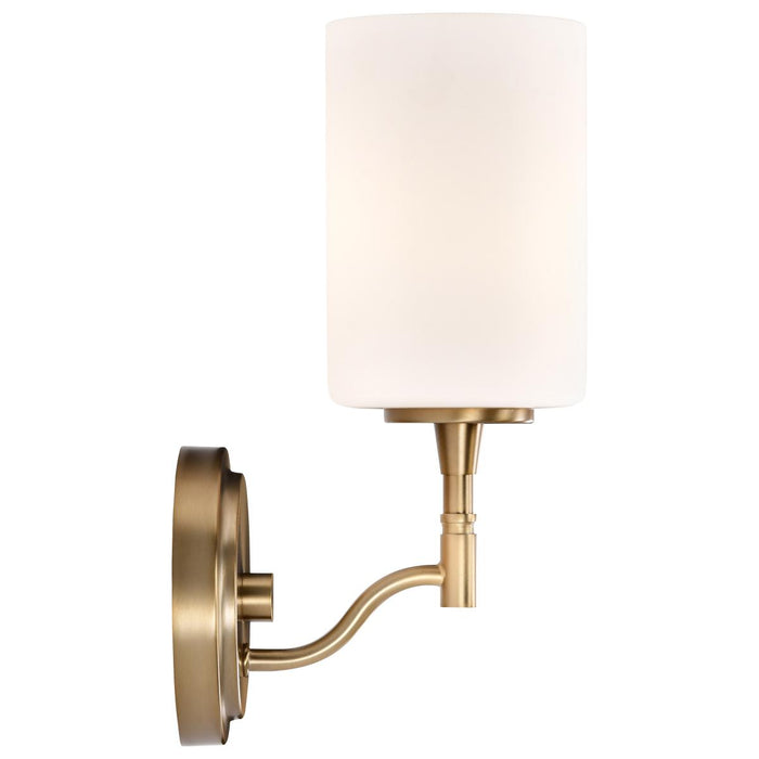 SATCO/NUVO Liam 1-Light Vanity Burnished Brass White Opal Glass (60-8201)